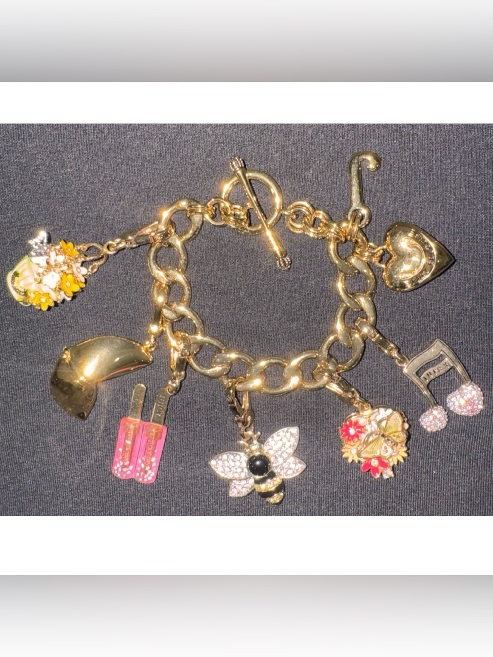 Vintage Y2K Juicy Couture Gold Charm Bracelet - Picture 6 of 6